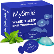 Load image into Gallery viewer, MySmile 30 Travel Case Concentrated Mouthwash for Water Flosser Oral Rinse Oral Irrigator Solution Brightens Enamel Fights Bad Breath Fresh Mint, Alcohol Free