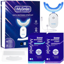 Load image into Gallery viewer, MySmie 28PC 6%HP Teeth Whitening Strips Kit with 28-LED Light Tray Stain Removal