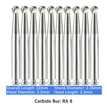 Load image into Gallery viewer, Vakker Dental Carbide Burs Latch Type RA 8 10pc/pk