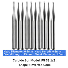 Load image into Gallery viewer, Vakker Dental Carbide Burs FG 33 1/2 Friction Grip 10/pk