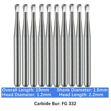 Load image into Gallery viewer, Vakker Dental Carbide Burs FG 332 Friction Grip 10/pk