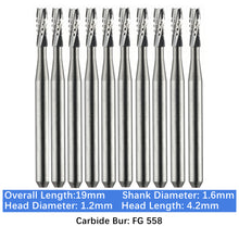 Load image into Gallery viewer, Vakker Dental Carbide Burs FG 558 Friction Grip 10/pk