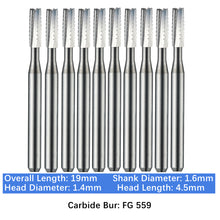 Load image into Gallery viewer, Vakker Dental Carbide Burs FG 559 Friction Grip 10/pk