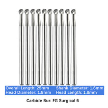 Load image into Gallery viewer, Vakker Dental Carbide Burs FG, SURG Surgical 6 Friction Grip 10/pk