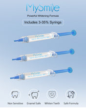 Load image into Gallery viewer, MySmile Teeth Whitening Kit with 5-LED Light 3x3ml PAP Teeth Whitening Gel Syginges, Non Sensitive Whitening Gel Refill Pack Tooth Whitener