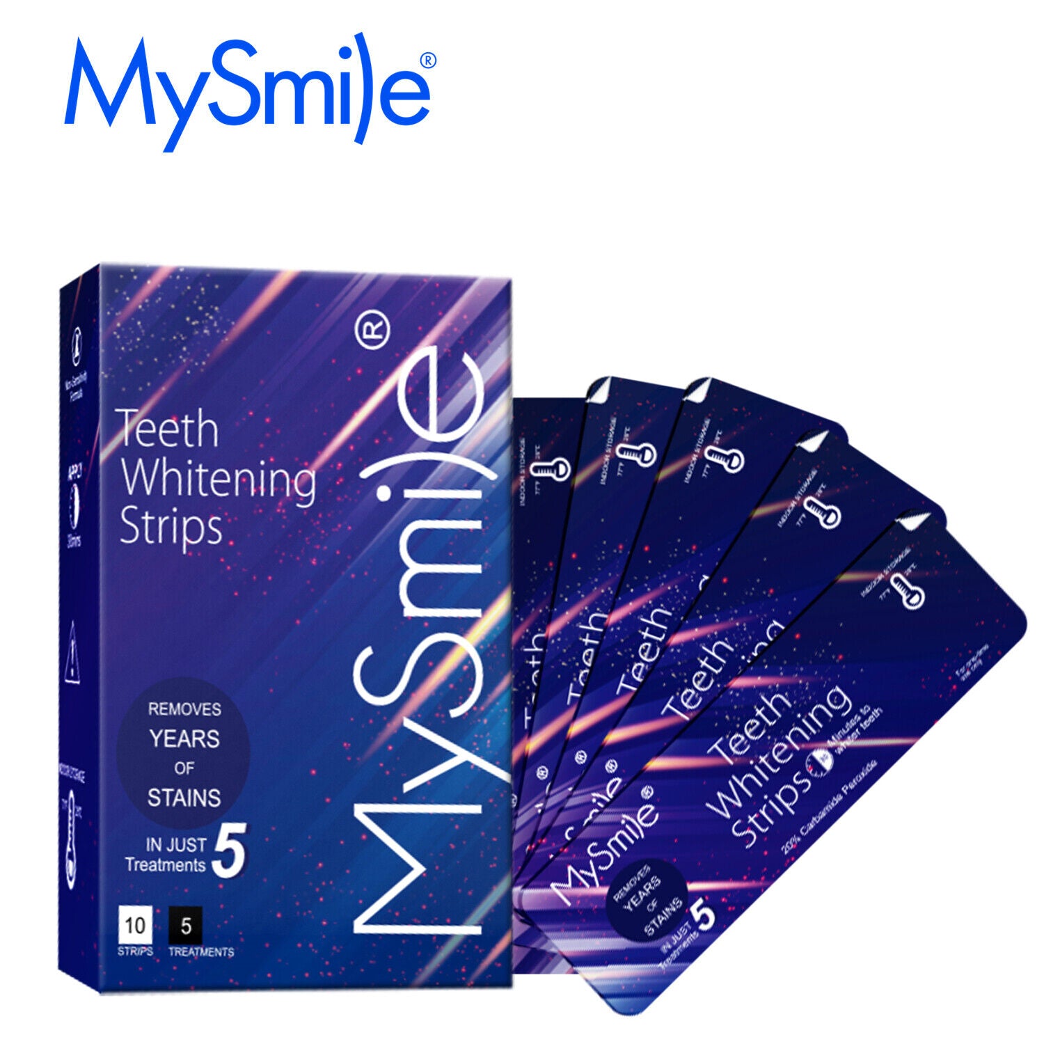 MySmile 10pcs 5 Treatment 20CP Teeth Whitening Strips 1 Week Tooth Wh
