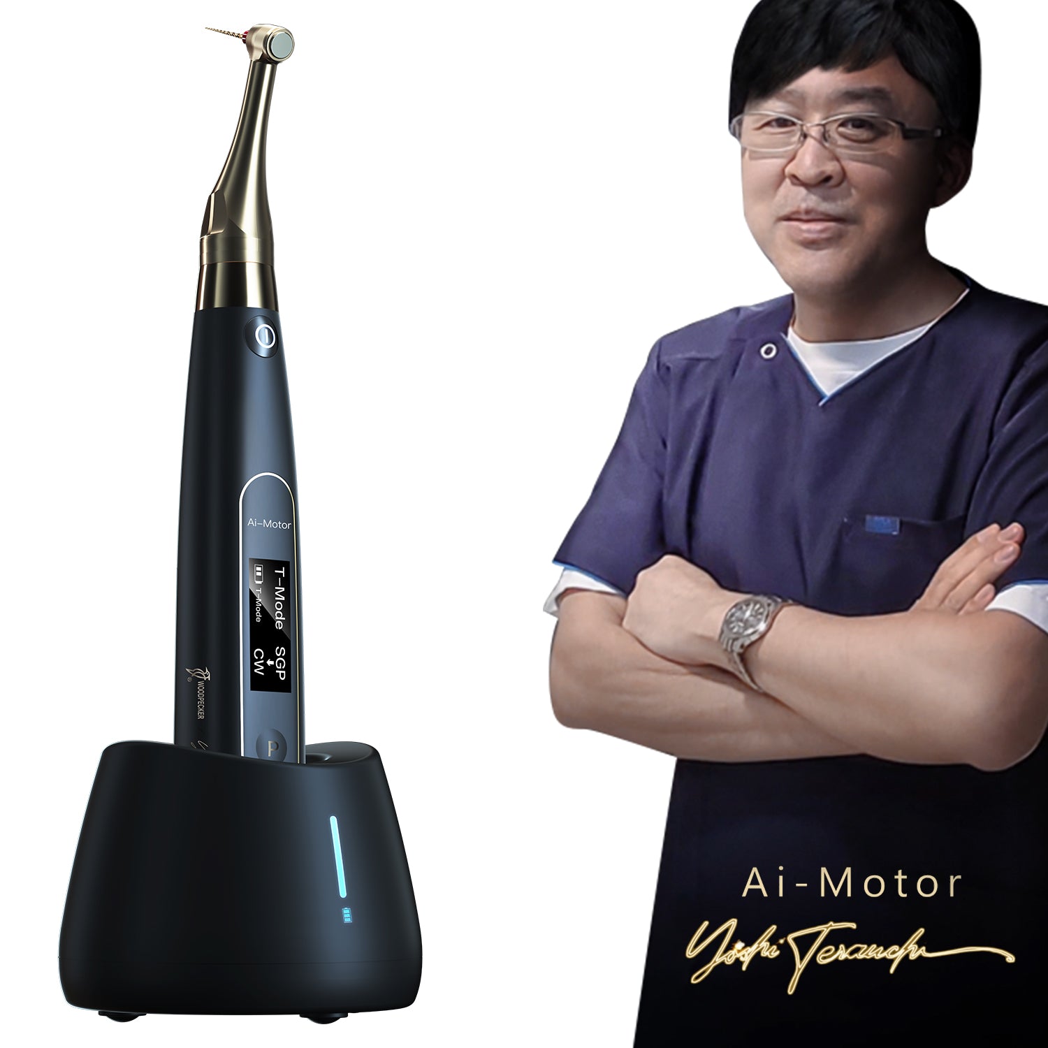 Products Woodpecker Ai-Motor Endo Motor with Apex Locator Reciprocating T-Mode, 2500RPM by Dr. Yoshi Terauchi Design