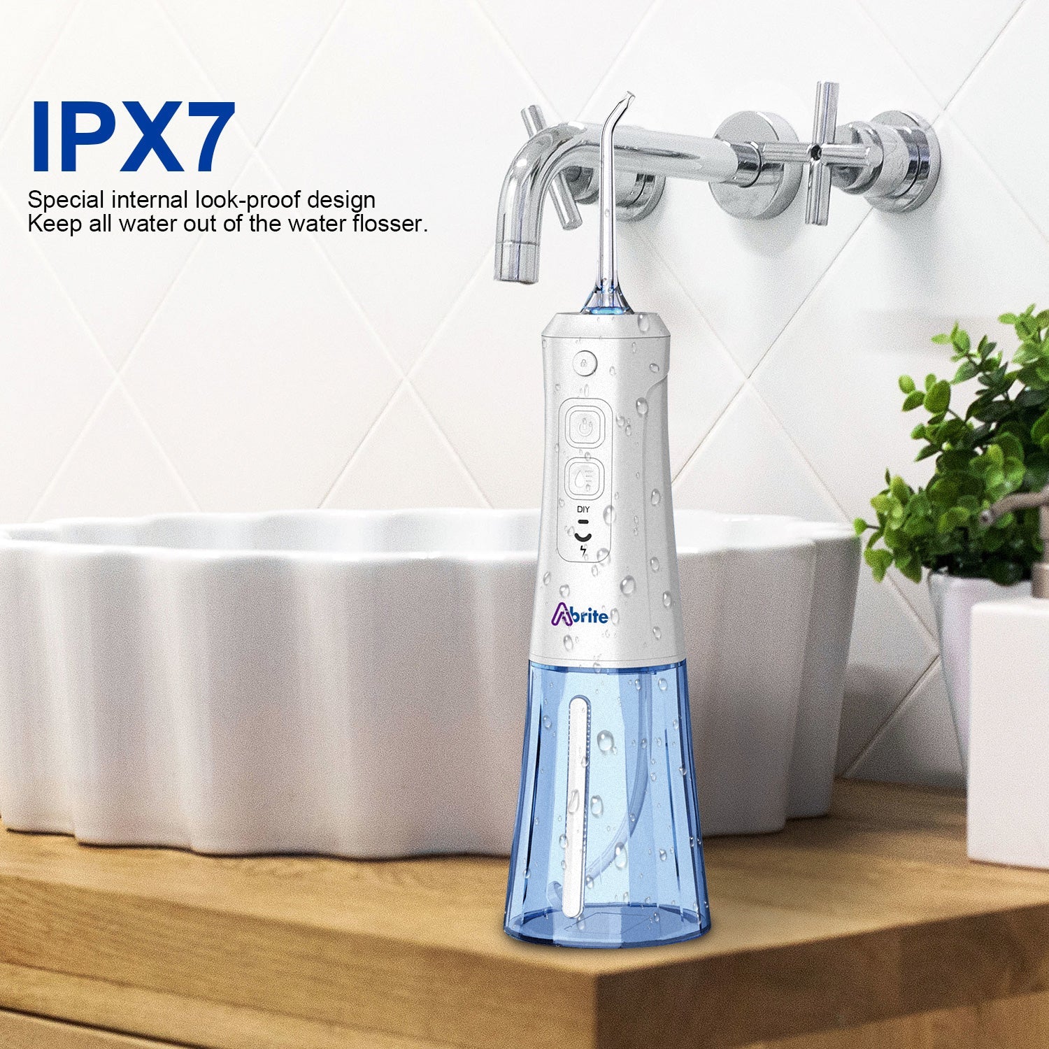 ABrite Cordless Water Flosser Rechargeable Portable Oral Irrigator for travel&home