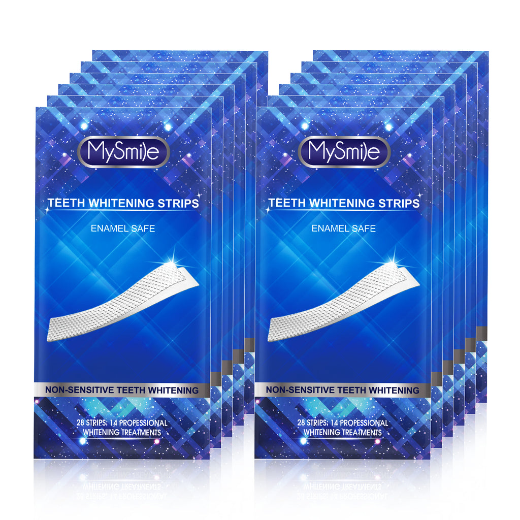 MySmile 2Packs Teeth Whitening Strips Kit with 28 LED Light 56PC Teeth White Strips