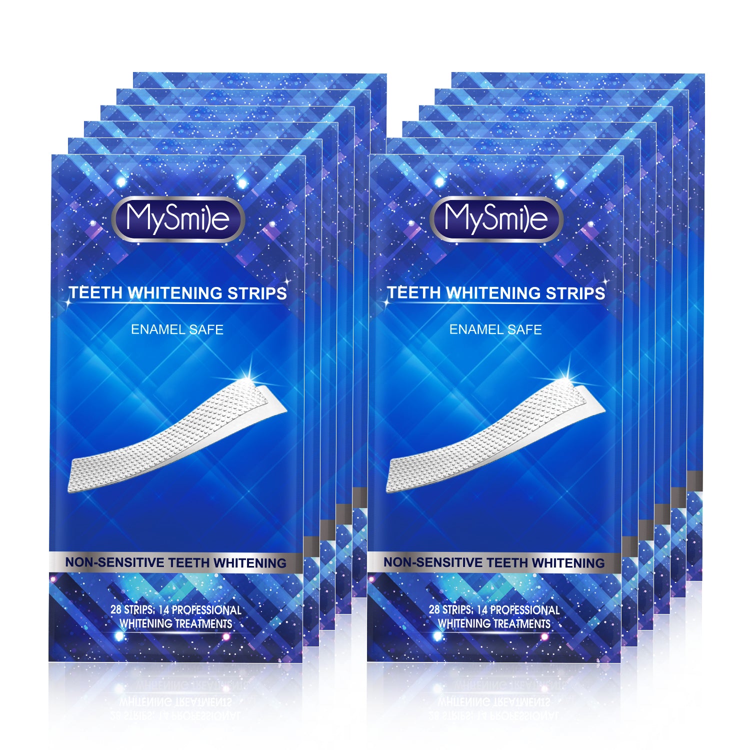 MySmile 2Packs Teeth Whitening Strips Kit with 28 LED Light 56PC Teeth White Strips