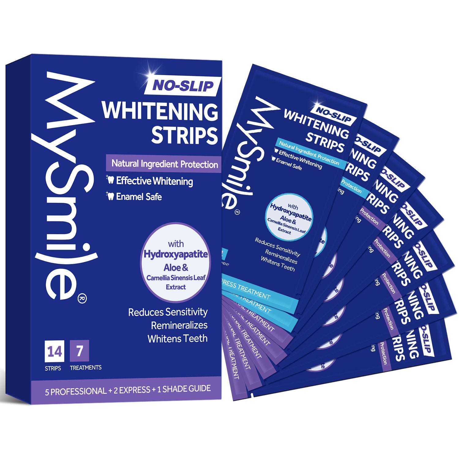 MySmile 28PC Teeth Whitening Strips Refills, Non Sensitive Teeth White Strips Tooth Whitener, Mint, 14 Treatment
