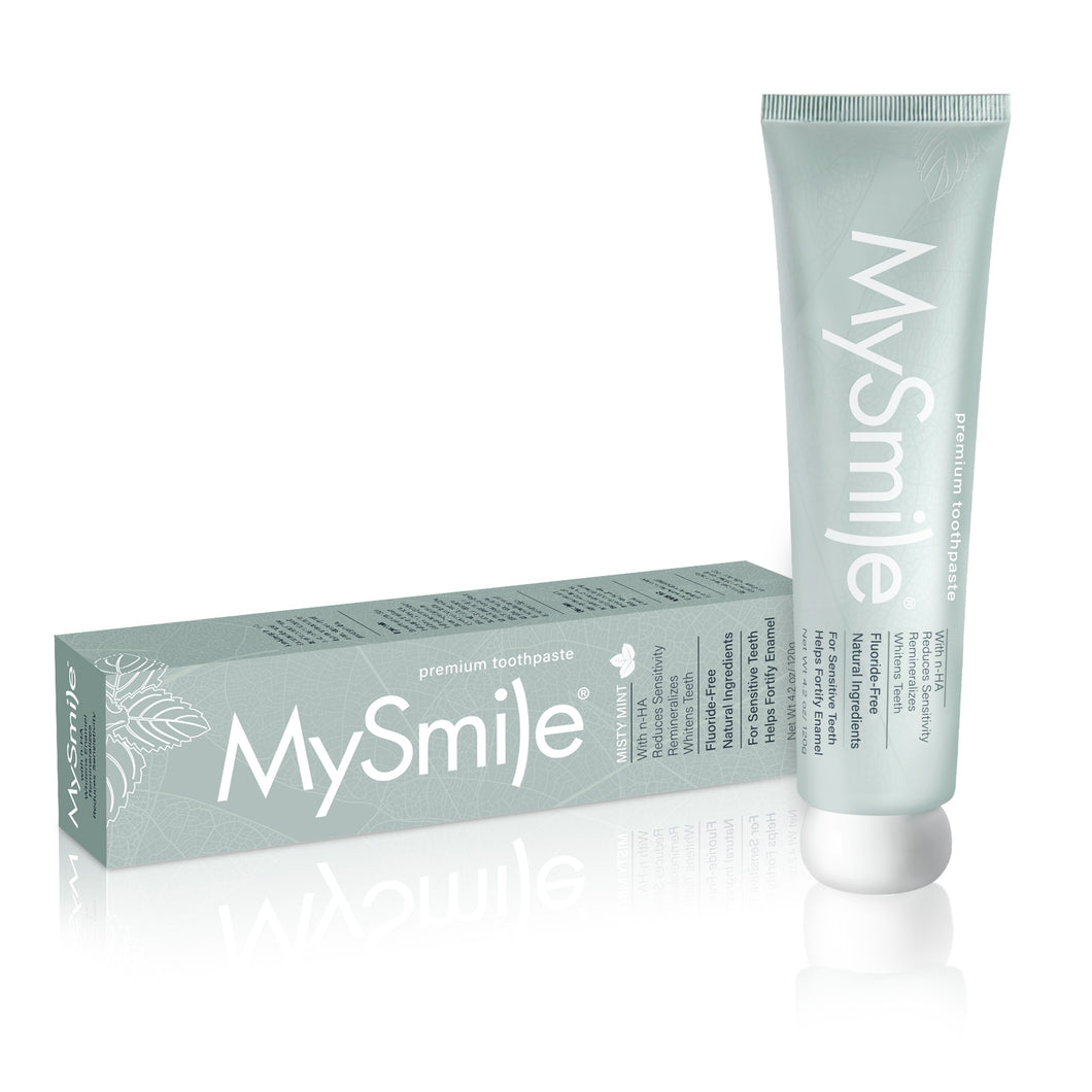 MySmile Premium 10% Nano-Hydroxyapatite Toothpaste, Anti-Sensitivity Toothpaste, Teeth Whitening Toothpaste, Fluoride-Free, Helps Repair Tooth Enamel, Remineralization, 4.2oz