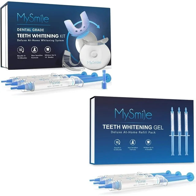 MySmile 35% Carbamide Peroxide Teeth Whitening Kit with Light Tray, 3*3ml Bleaching Gels, Tooth Whitener