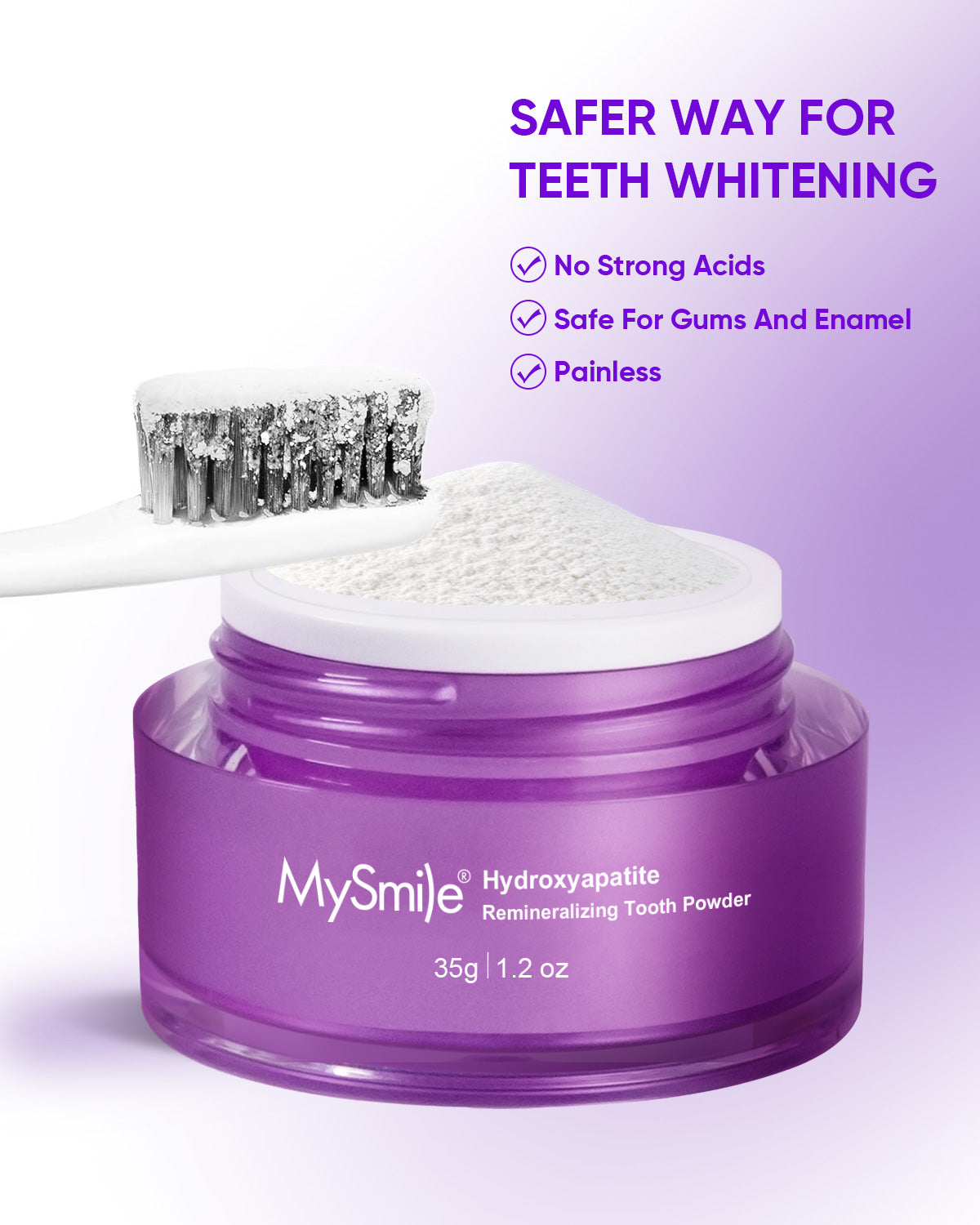MySmile Hydroxyapatite Teeth Whitening Powder Kit Remove Stains