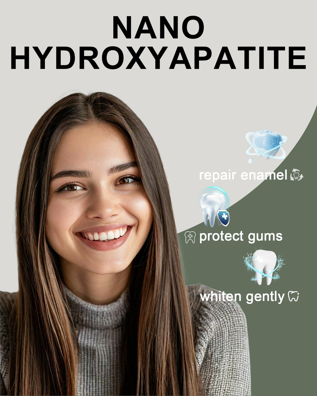 MySmile Premium 10% Nano-Hydroxyapatite Toothpaste, Anti-Sensitivity Toothpaste, Teeth Whitening Toothpaste, Fluoride-Free, Helps Repair Tooth Enamel, Remineralization, 4.2oz