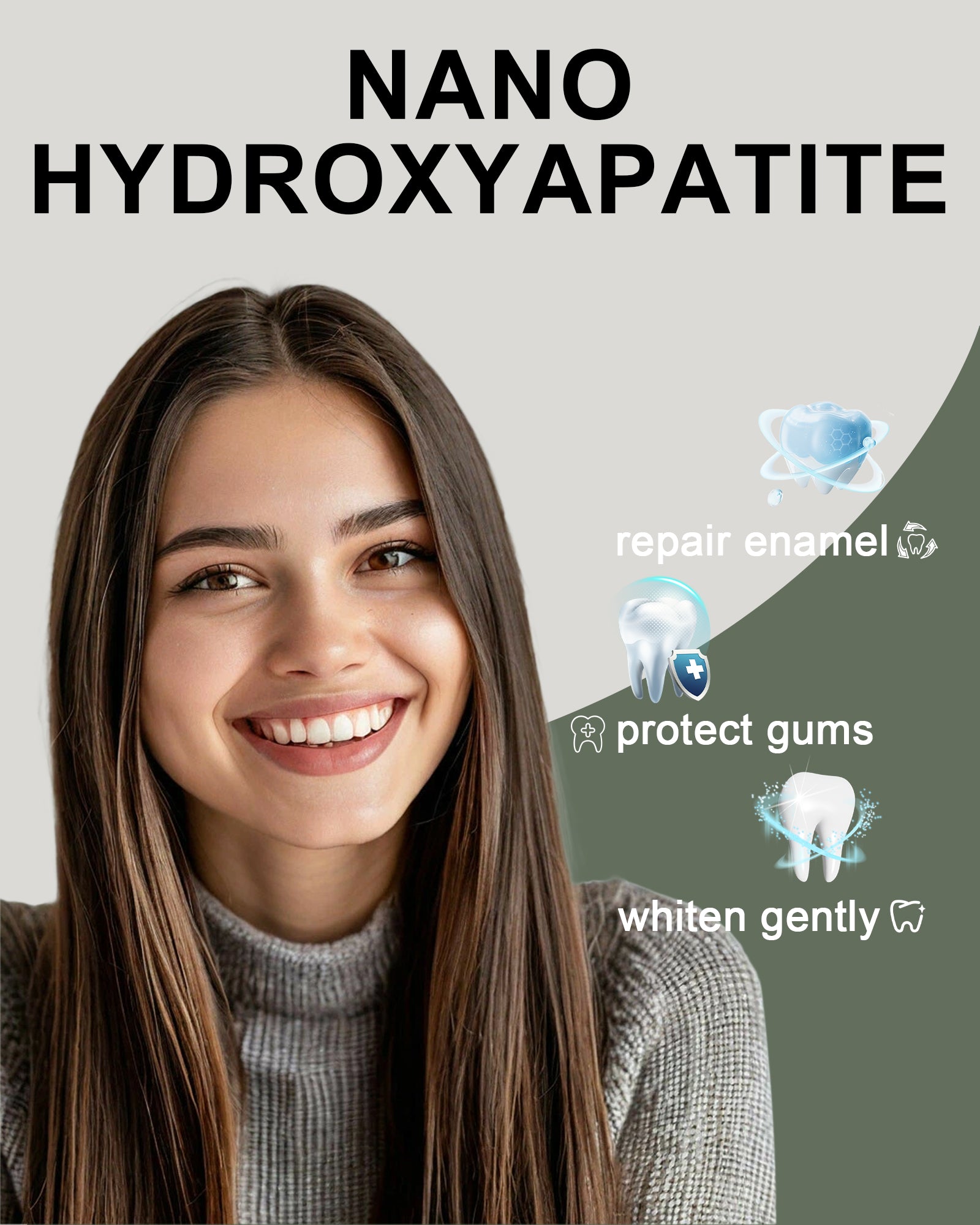 MySmile Premium 10% Nano-Hydroxyapatite Toothpaste, Anti-Sensitivity Toothpaste, Teeth Whitening Toothpaste, Fluoride-Free, Helps Repair Tooth Enamel, Remineralization, 4.2oz