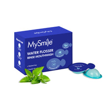 Load image into Gallery viewer, MySmile 30 Travel Case Concentrated Mouthwash for Water Flosser Oral Rinse Oral Irrigator Solution Brightens Enamel Fights Bad Breath Fresh Mint, Alcohol Free
