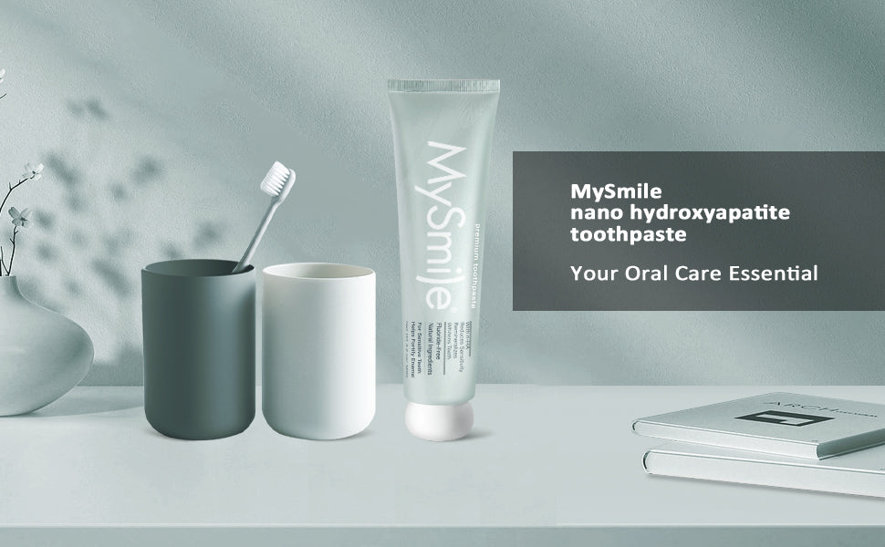 MySmile Premium 10% Nano-Hydroxyapatite Toothpaste, Anti-Sensitivity Toothpaste, Teeth Whitening Toothpaste, Fluoride-Free, Helps Repair Tooth Enamel, Remineralization, 4.2oz
