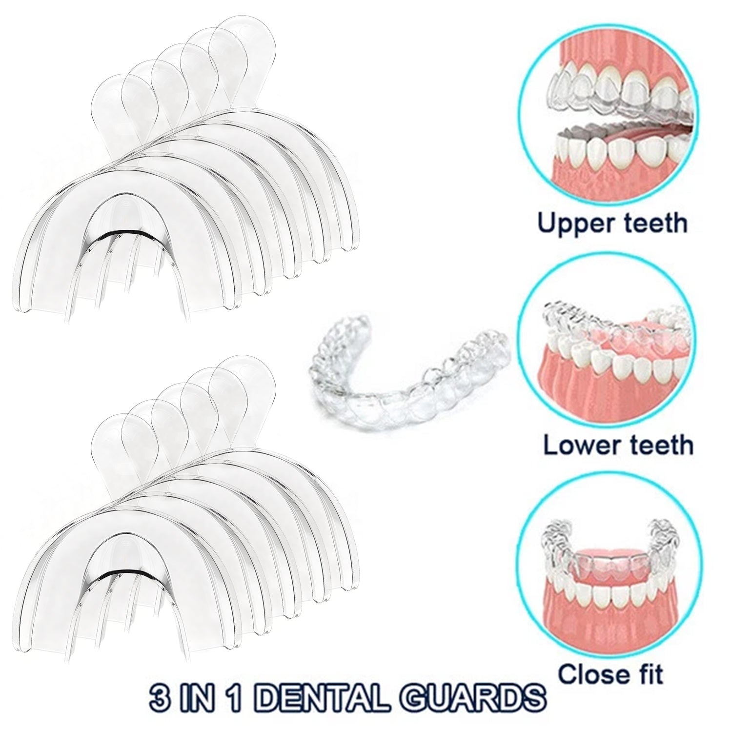 MySmile 10PCS Teeth Whitening Trays Dental Thermoforming Moldable Whitening Mouth Night Guard Bleaching Tooth Whitener with Blue case
