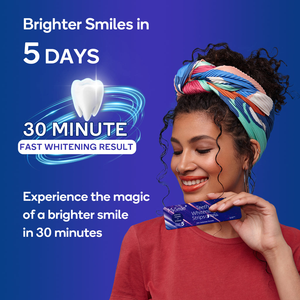 MySmile 10pcs 5 Treatment 20%CP Teeth Whitening Strips 1 Week Tooth Whitener Kit