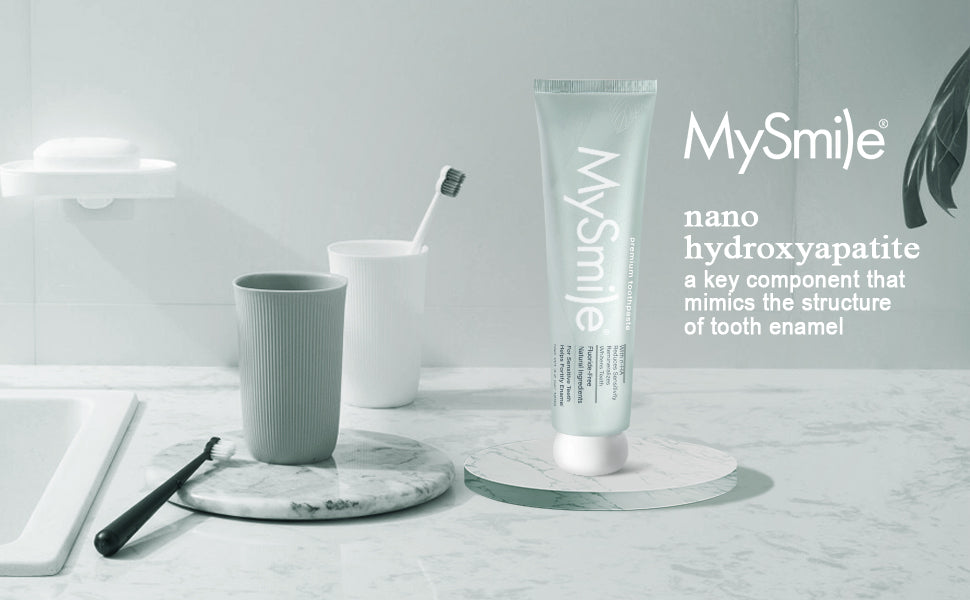 MySmile Premium 10% Nano-Hydroxyapatite Toothpaste, Anti-Sensitivity Toothpaste, Teeth Whitening Toothpaste, Fluoride-Free, Helps Repair Tooth Enamel, Remineralization, 4.2oz