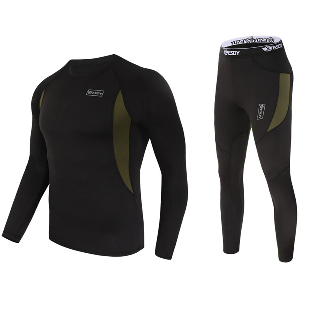 Men's Thermal Fleece Underwear Set Winter Warm Long Johns Shirts Tops & Bottom Suit