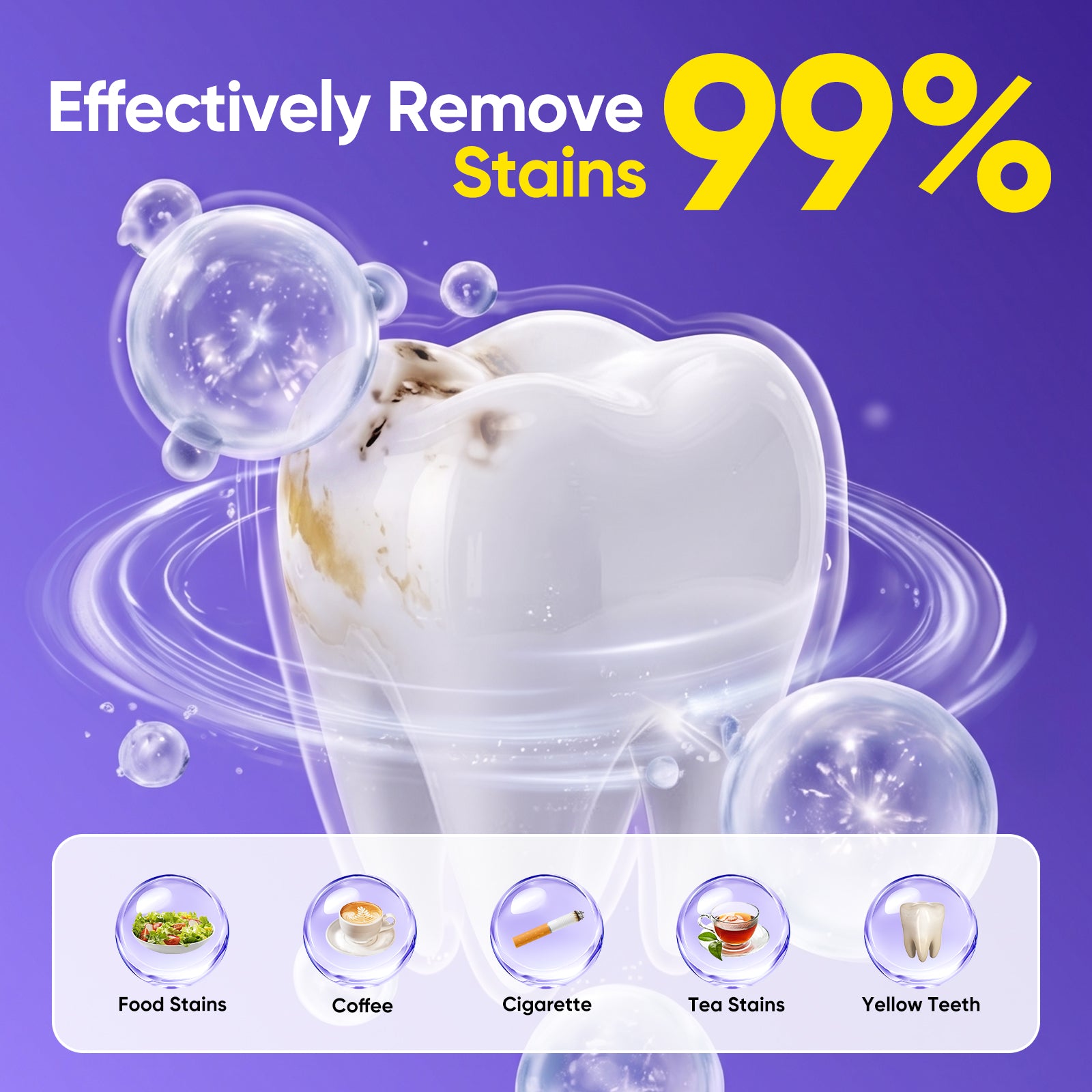 MySmile 28pcs 14 Treatment Purple Teeth Whitening Strips 2 Weeks Tooth Whitener Kit