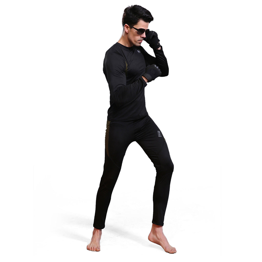 Men's Thermal Fleece Underwear Set Winter Warm Long Johns Shirts Tops & Bottom Suit