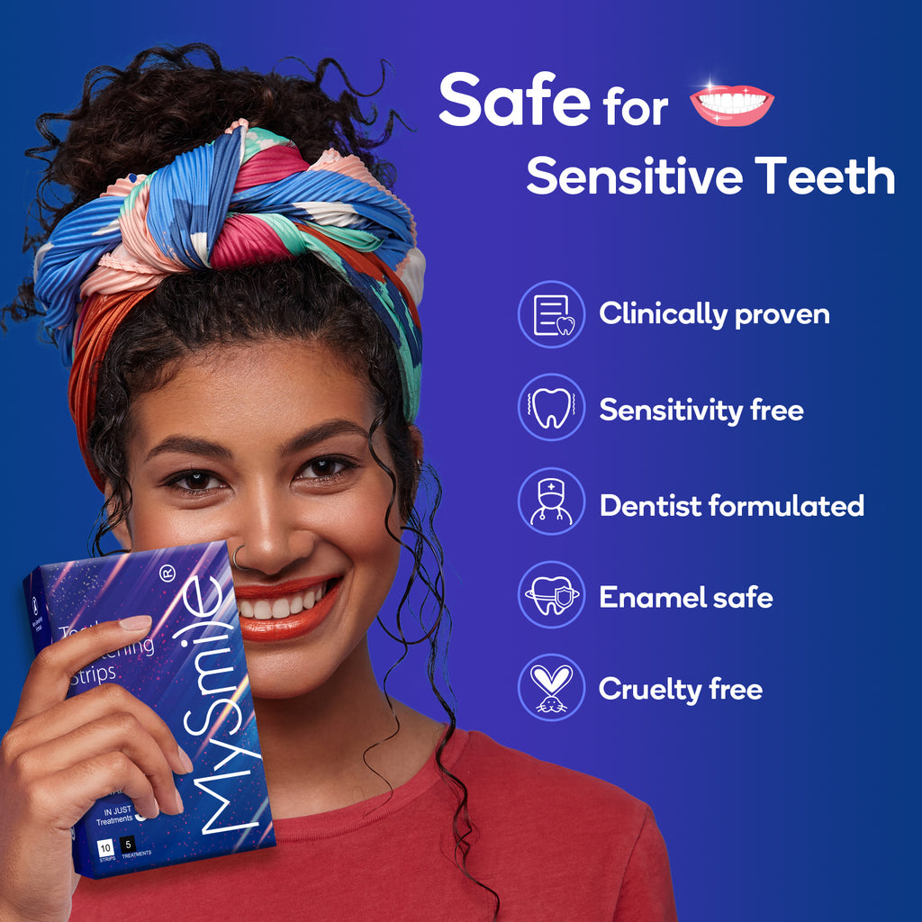 MySmile 10pcs 5 Treatment 20%CP Teeth Whitening Strips 1 Week Tooth Whitener Kit