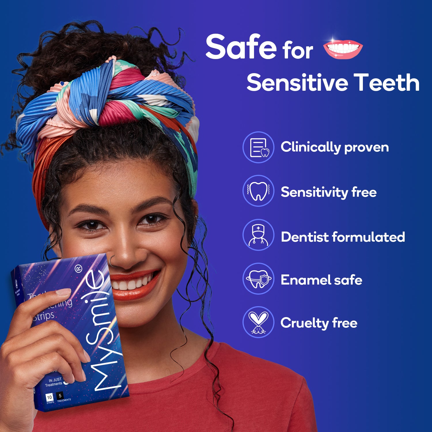 MySmile 10pcs 5 Treatment 20%CP Teeth Whitening Strips 1 Week Tooth Whitener Kit