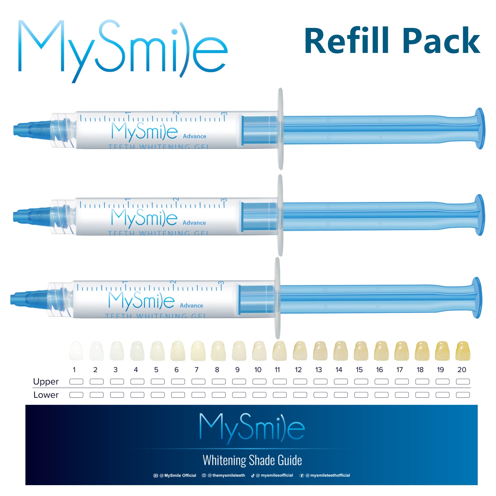 MySmile 3*3ml 35% Teeth Whitening Kit with 28-LED Light