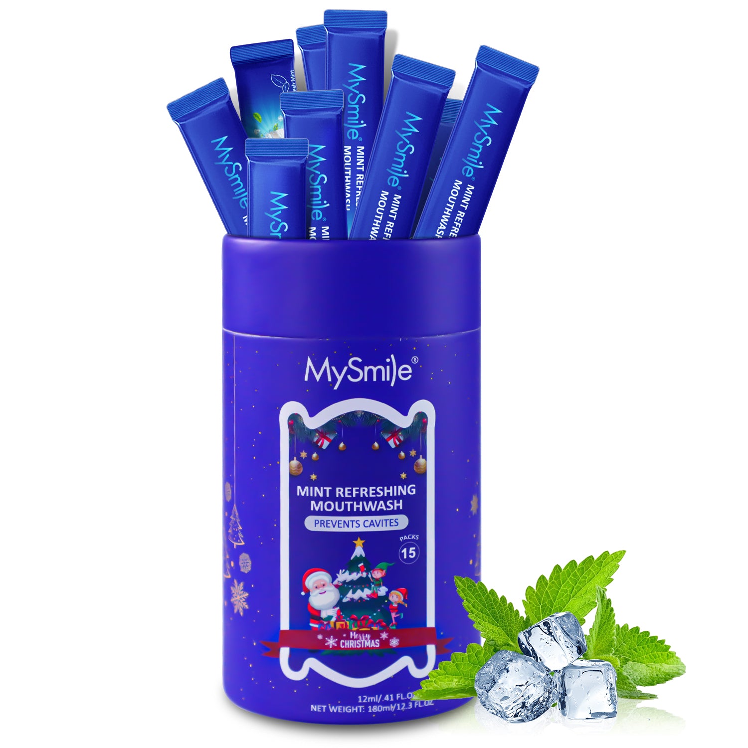 MySmile 30pk Mouthwash Alcohol Free for Bad Breath,Oral Rinses Fluoride Free