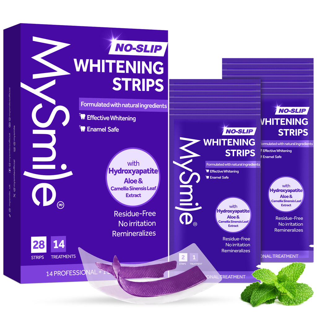 MySmile 28pcs 14 Treatment Purple Teeth Whitening Strips 2 Weeks Tooth Whitener Kit