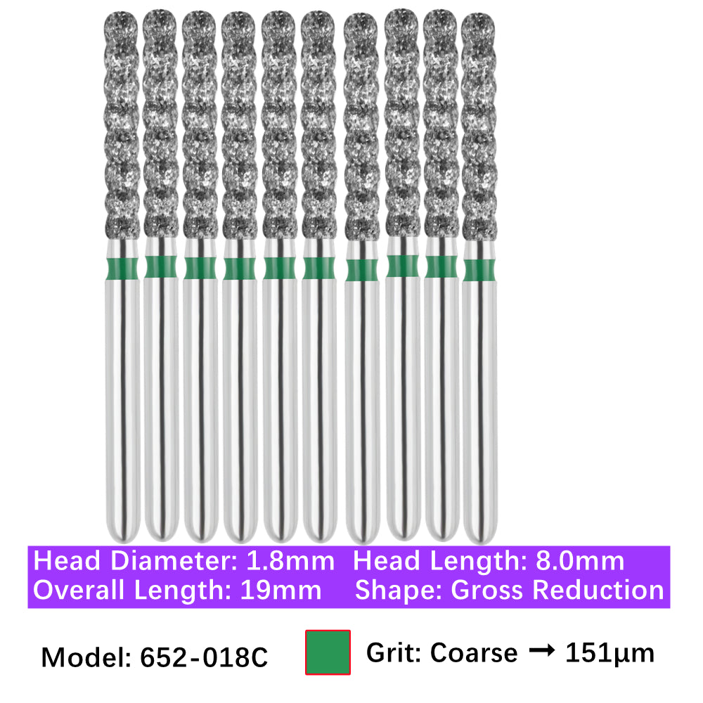 Vakker Dental Gross Reduction FG Diamond Bur 652-018C 10/pk