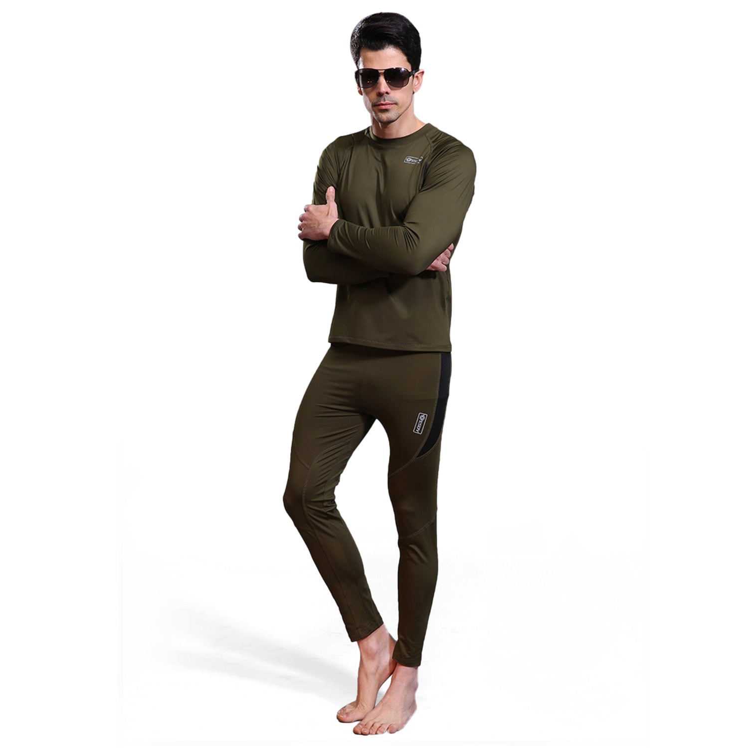 Men's Thermal Fleece Underwear Set Winter Warm Long Johns Shirts Tops & Bottom Suit