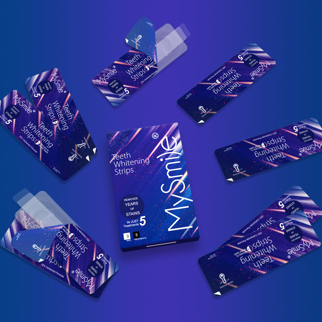 MySmile 10pcs 5 Treatment 20%CP Teeth Whitening Strips 1 Week Tooth Whitener Kit