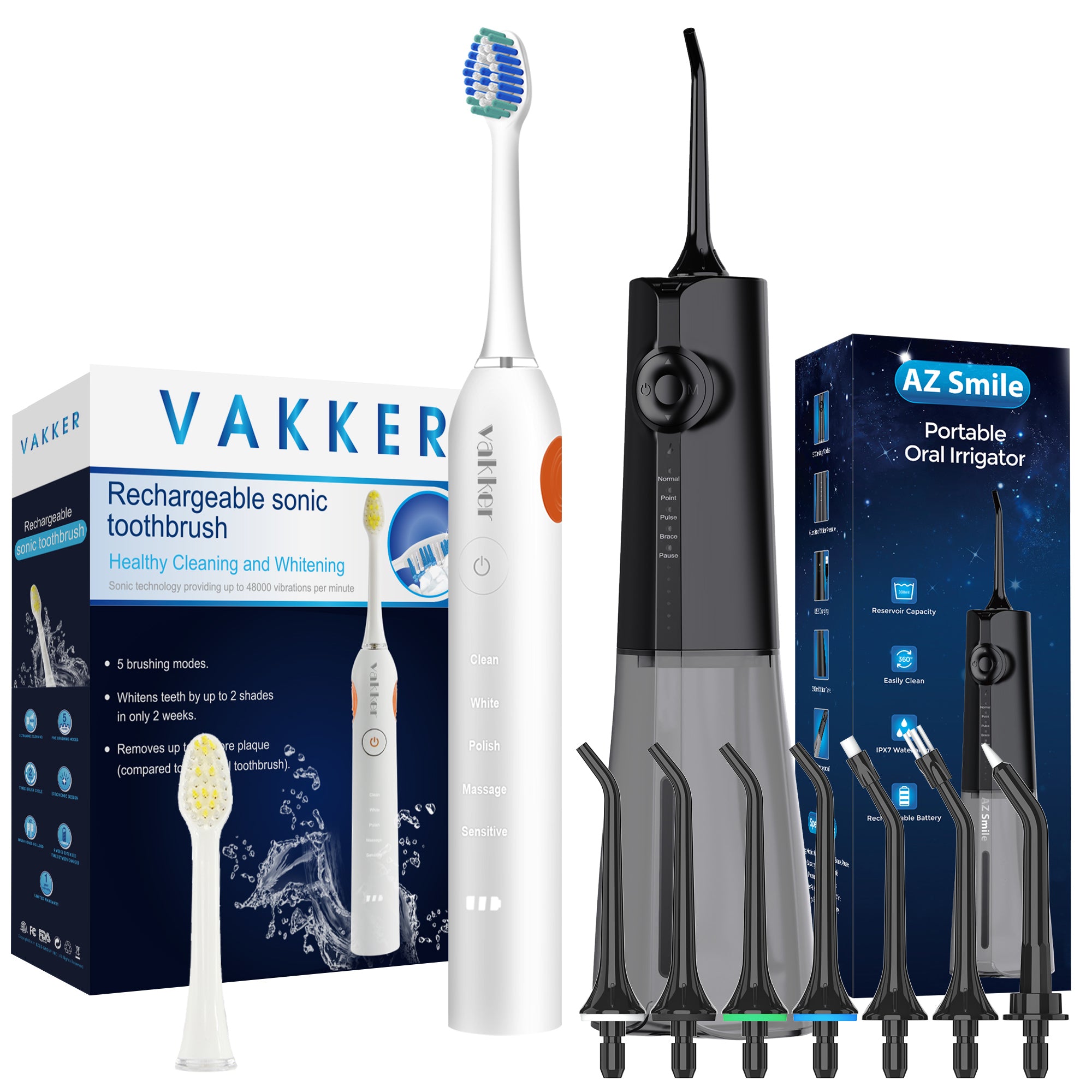 vakker® Sonic Electric Toothbrush with 2 Brush Heads