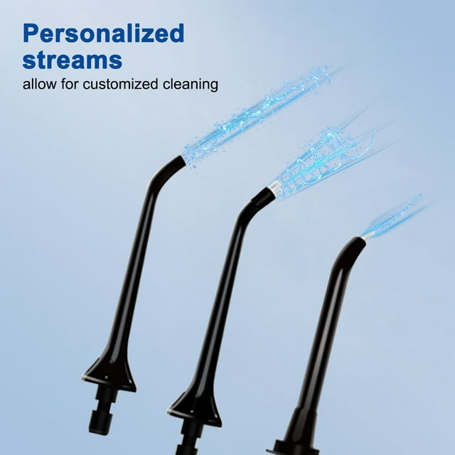 AZSmile Portable Pulse Oral Irrigator with 8 Tips Dental Water Flosser Waterproof Oral Hygiene Flossing 250ml DIY Adjustable Water Floss Pressure