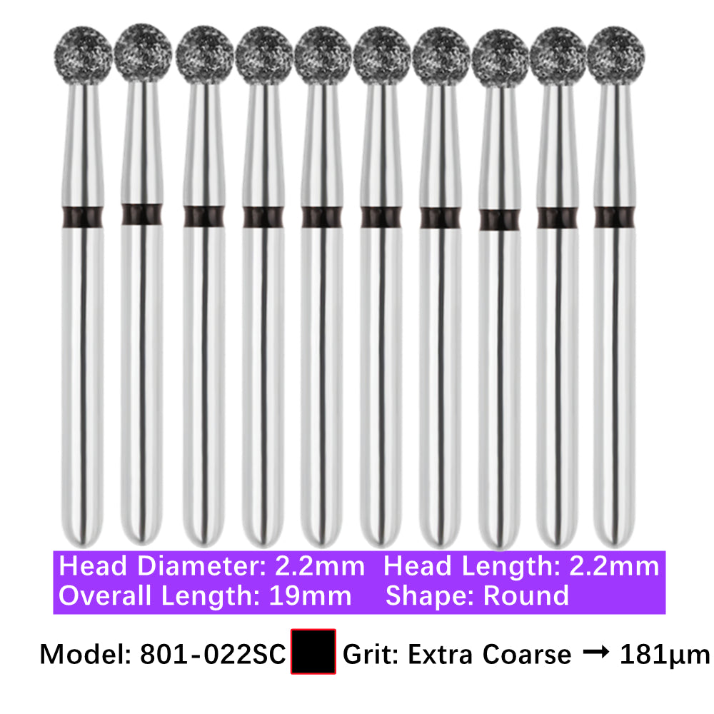 Vakker Dental Round FG Diamond Bur  801-022SC 10/pk