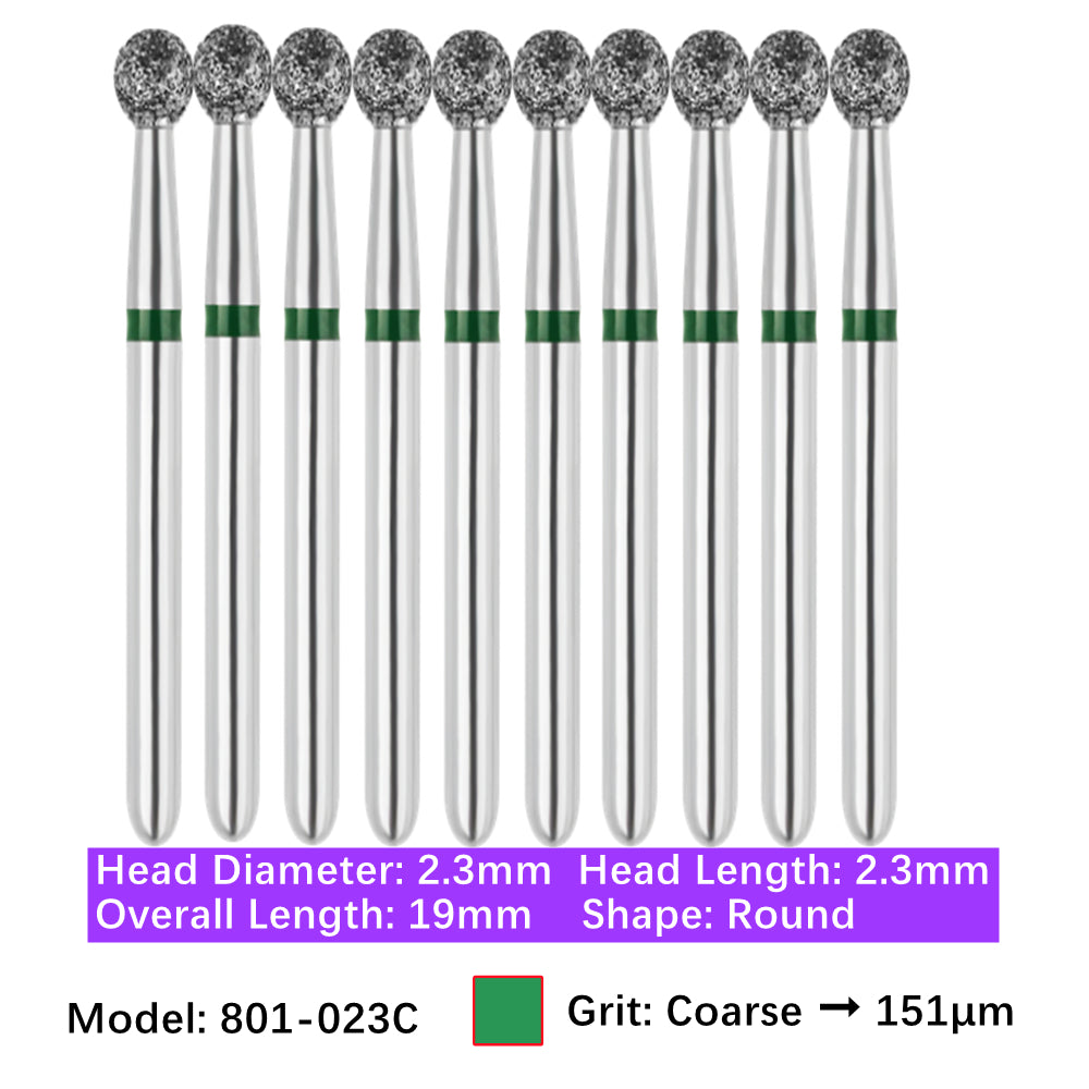 Vakker Dental Round FG Diamond Bur  801-023C  10/pk