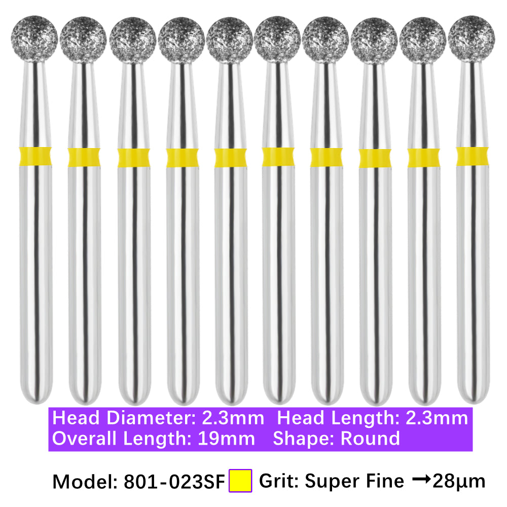 Vakker Dental Round FG Diamond Bur  801-023SF 10/pk