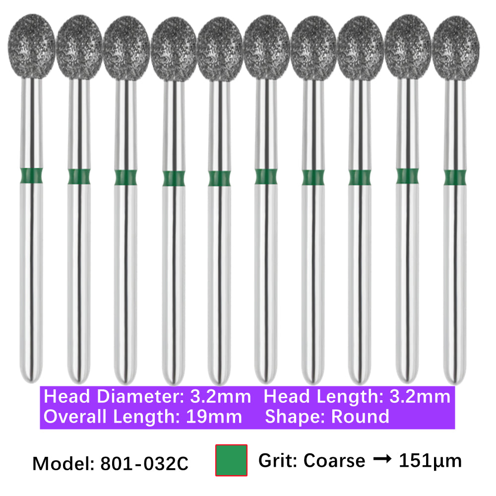 Vakker Dental Round FG Diamond Bur  801-032C 10/pk