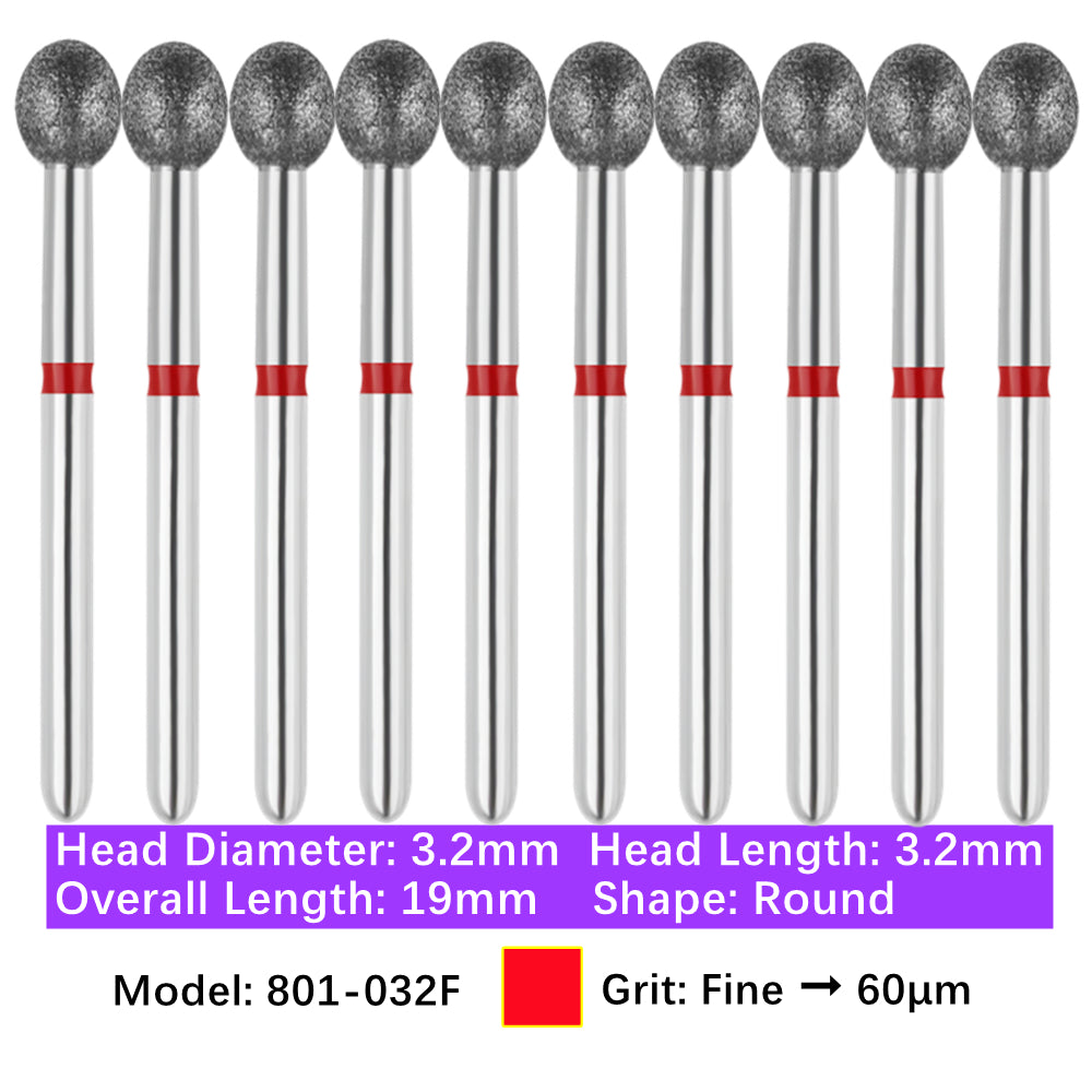 Vakker Dental Round FG Diamond Bur  801-032F 10/pk