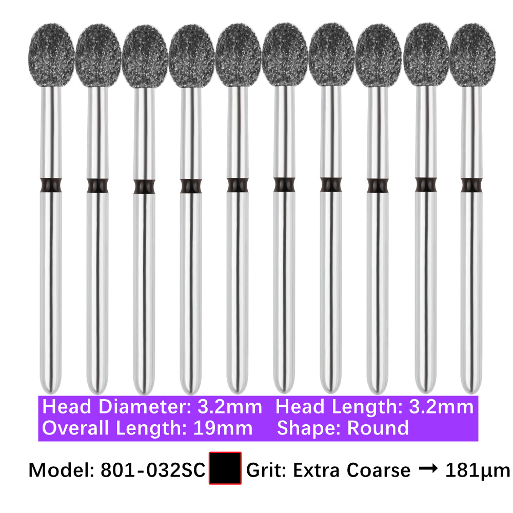 Vakker Dental Round FG Diamond Bur  801-032SC 10/pk