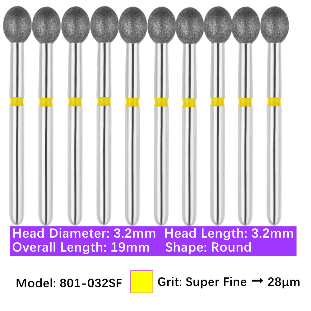Vakker Dental Round FG Diamond Bur  801-032SF 10/pk