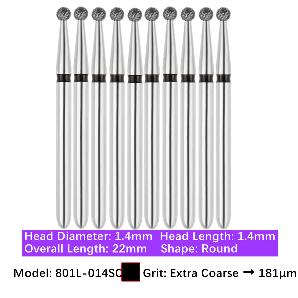 Vakker Dental Round FG Diamond Bur  801L-014SC 10/pk