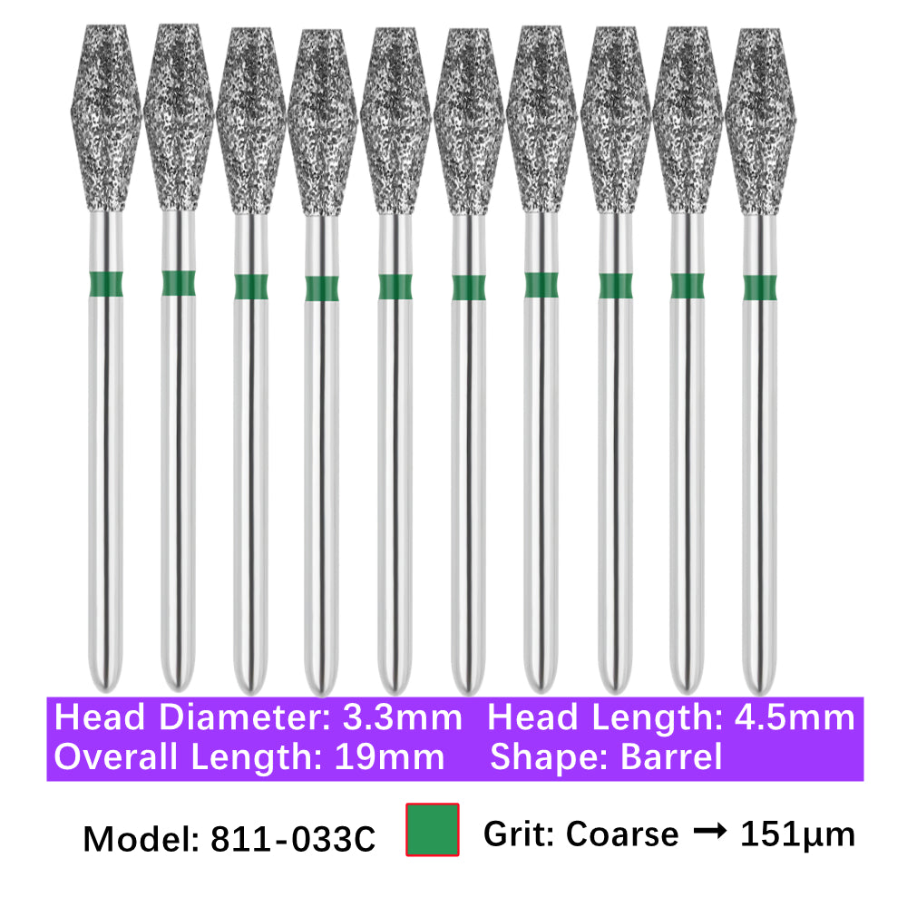 Vakker Dental Barrel FG Diamond Bur  811-033C  10/pk