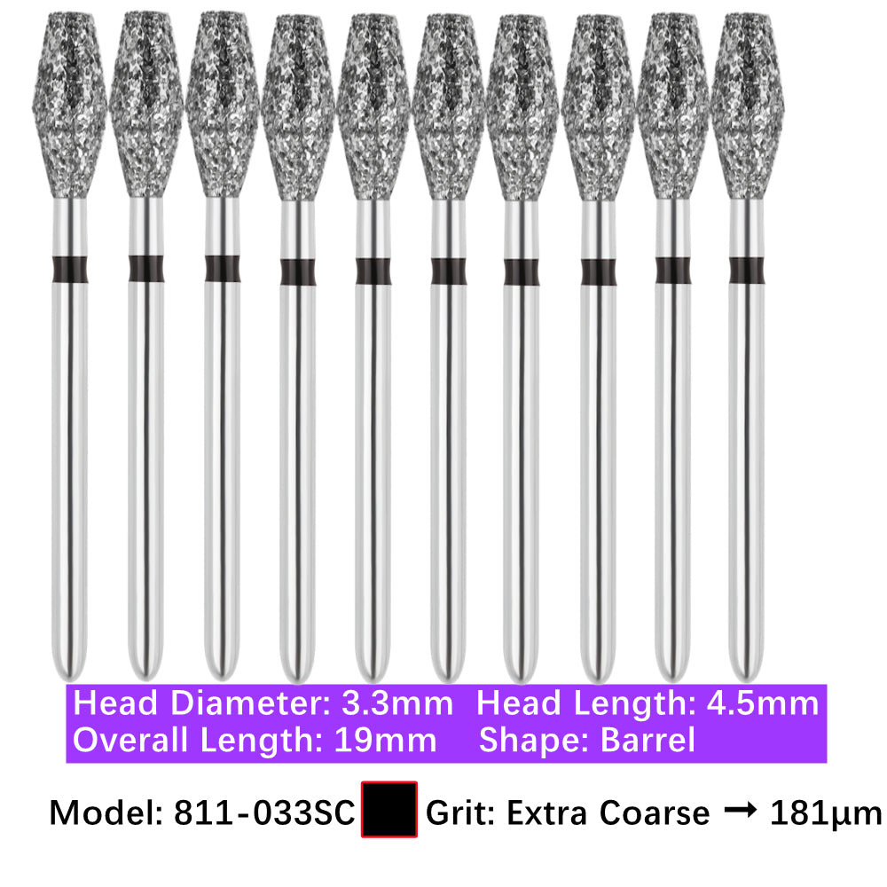 Vakker Dental Barrel FG Diamond Bur  811-033SC  10/pk