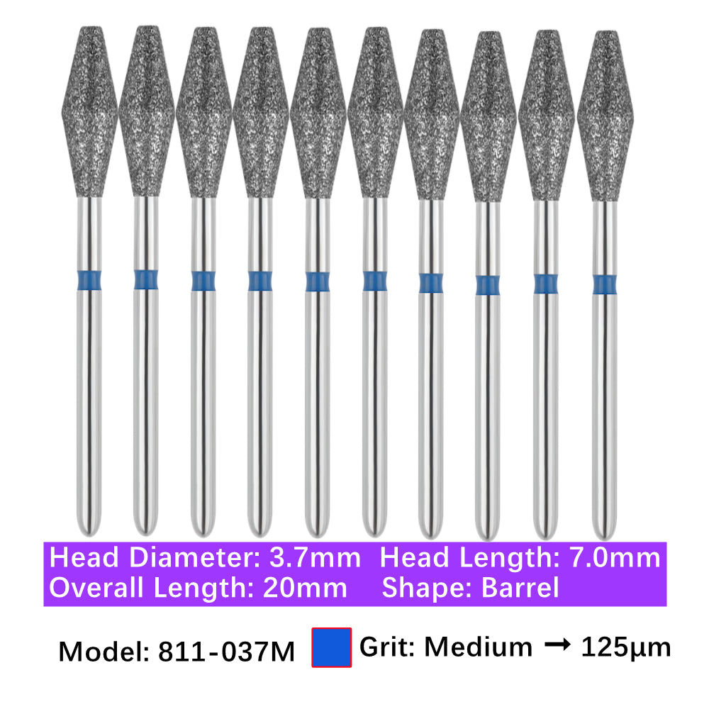 Vakker Dental Barrel FG Diamond Bur  811-037M  10/pk
