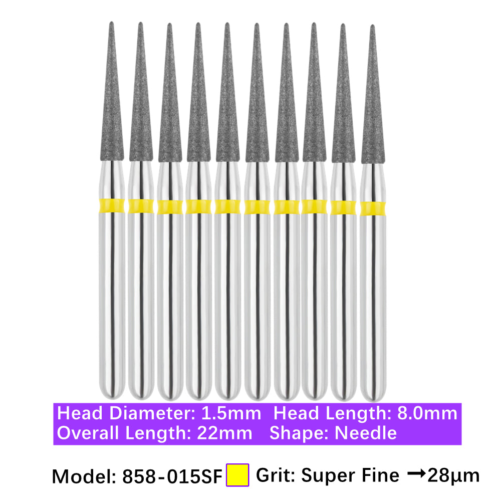 Vakker Dental Needle FG Diamond Bur 858-015SF 10/pk